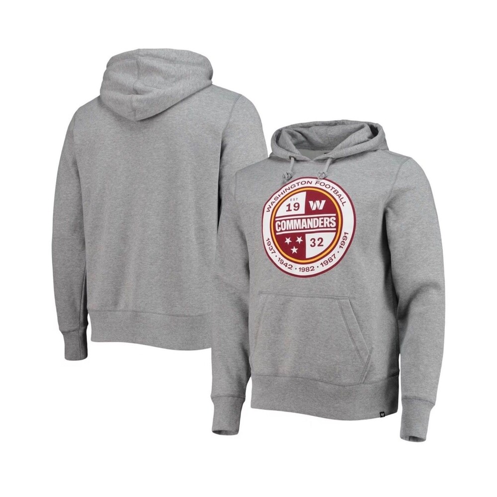 NEW Mens Washington Commanders '47  Imprint Headline Pullover Hoodie Gray NFL